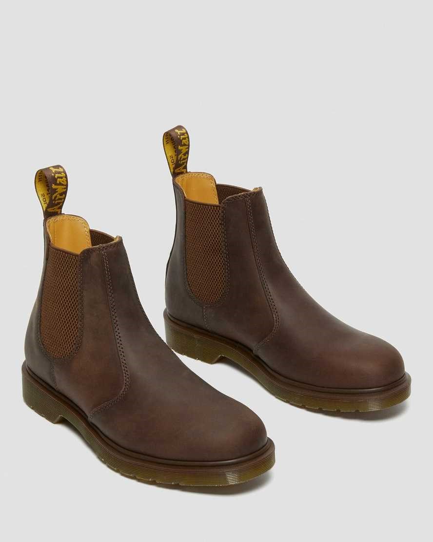 Dr Martens 2976 Crazy Horse Leather Women's Chelsea Boots Brown Crazy Horse Leather | KVOHAG560