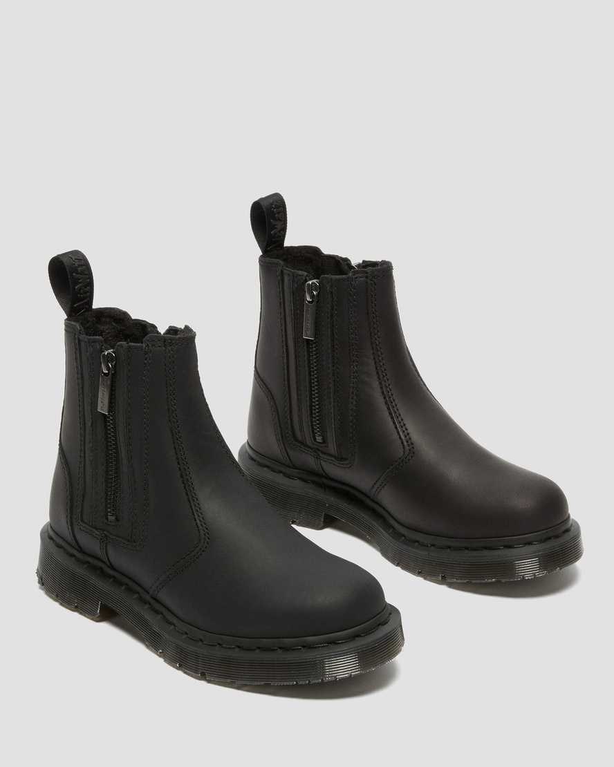 Dr Martens 2976 DM's Wintergrip Men's Zip Up Boots Black Snowplow | YSHUQD236