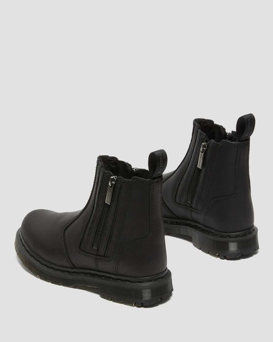 Dr Martens 2976 DM's Wintergrip Men's Zip Up Boots Black Snowplow | YSHUQD236