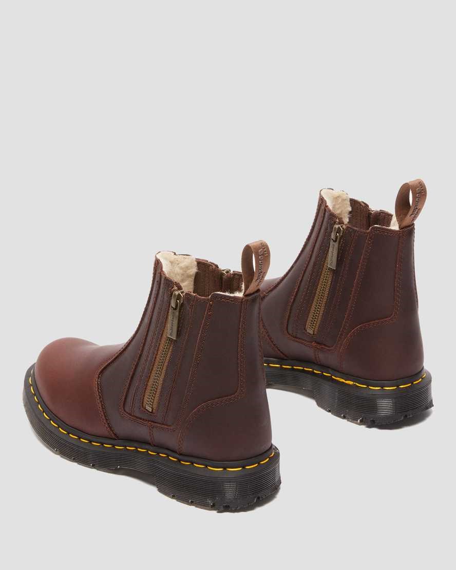 Dr Martens 2976 DM's Wintergrip Women's Zip Up Boots Brown Snowplow | XJTGEP573