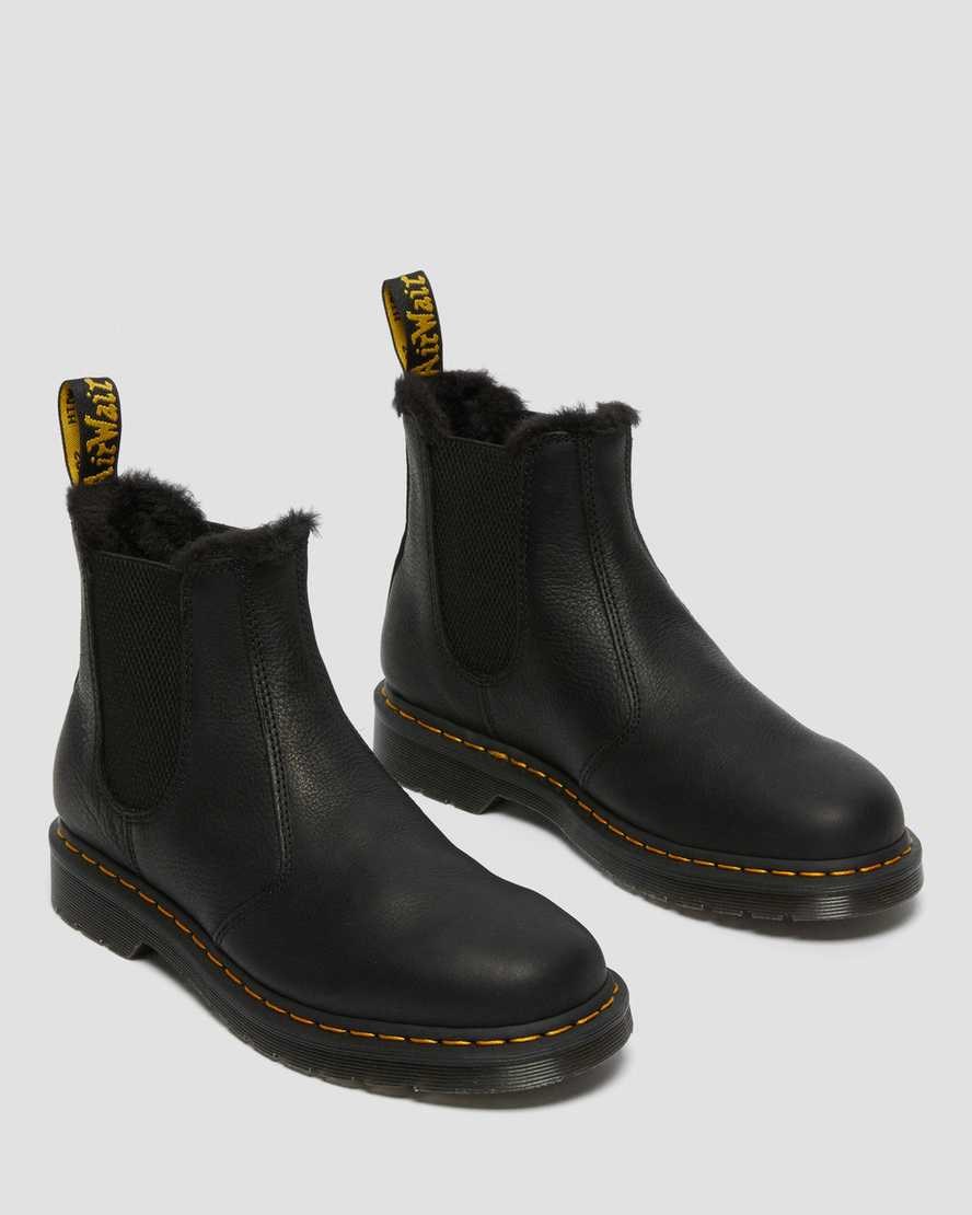 Dr Martens 2976 Faux Fur Lined Men's Chelsea Boots Black Ambassador | DGLUHX651