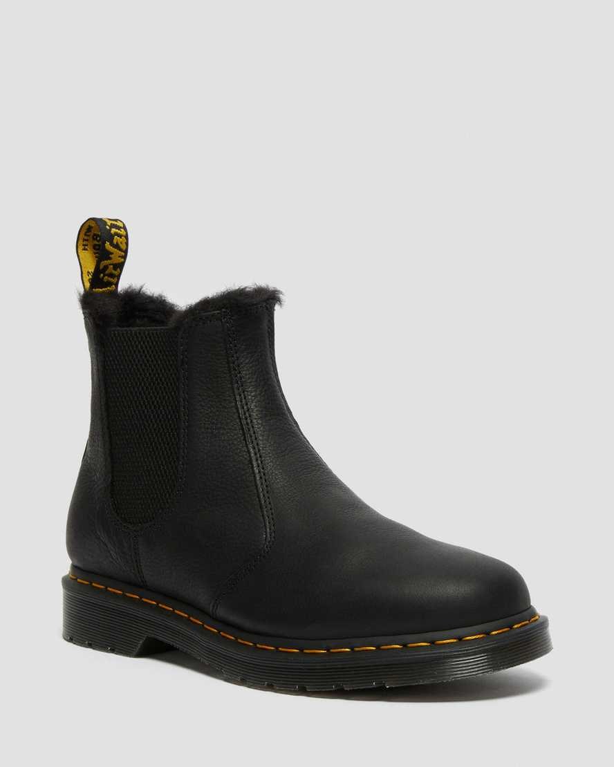 Dr Martens 2976 Faux Fur Lined Women\'s Ankle Boots Black Ambassador | VTWREP057