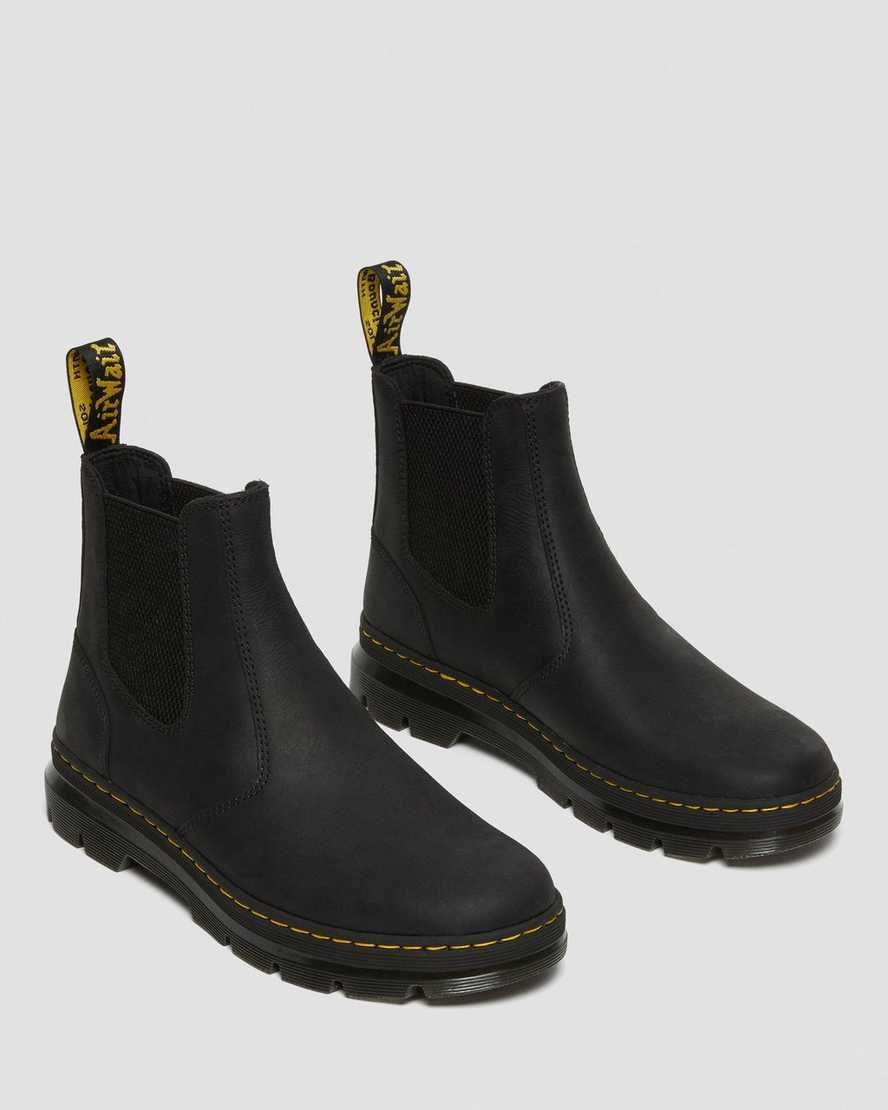 Dr Martens 2976 Leather Casual Men's Ankle Boots Black Wyoming | CLKXIT836