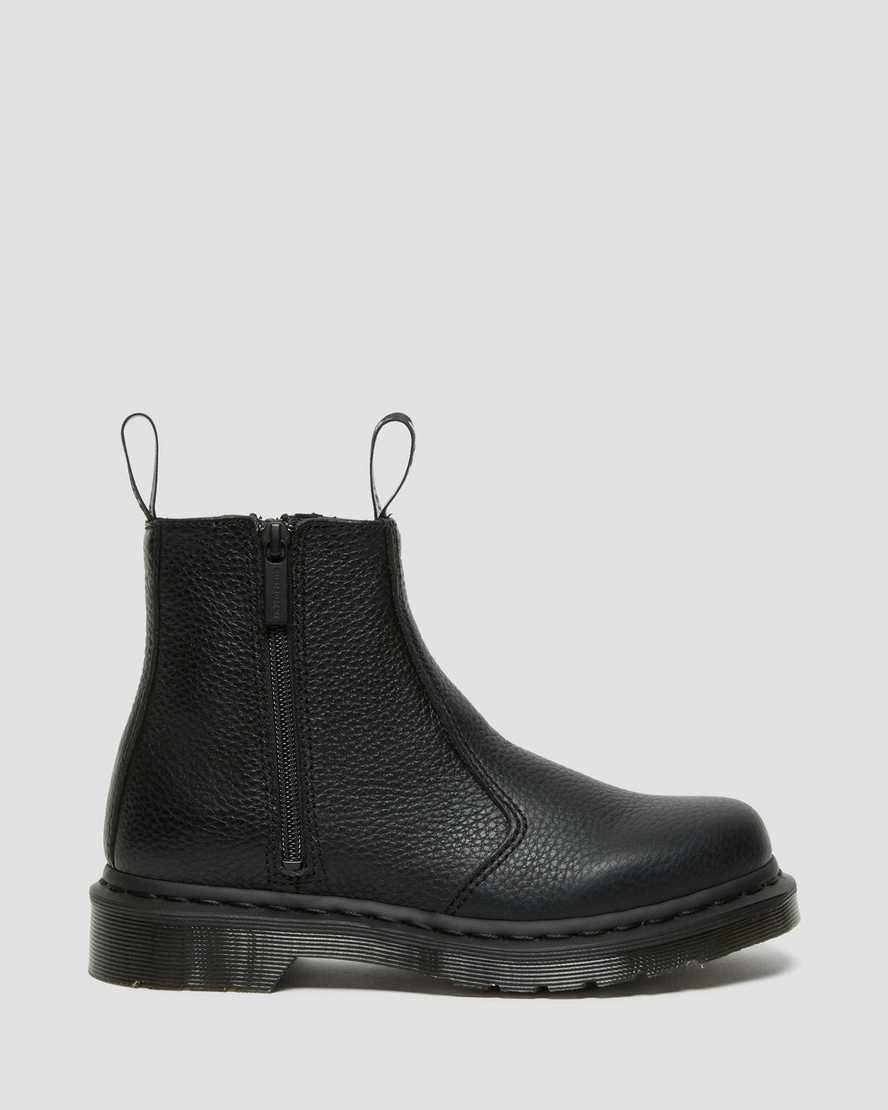 Dr Martens 2976 Leather Men's Zip Up Boots Black Milled Nappa Leather | OXRJAU017