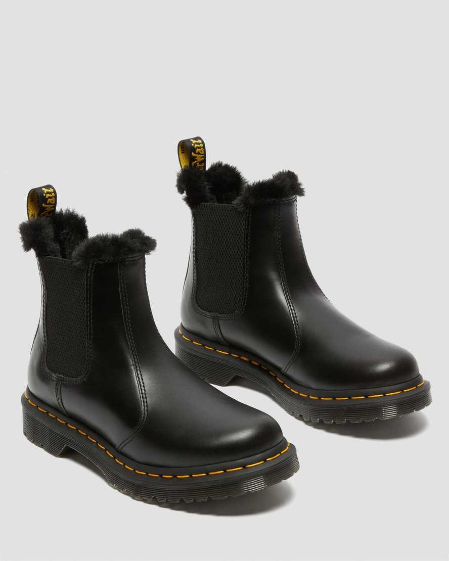 Dr Martens 2976 Leonore Faux Fur Lined Women's Ankle Boots Dark Grey Atlas | ATUJLZ497