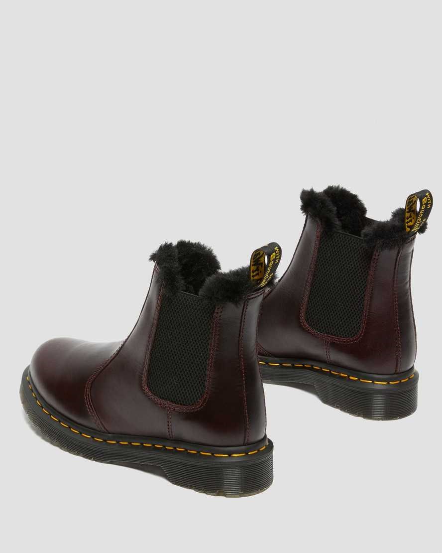 Dr Martens 2976 Leonore Faux Fur Lined Women's Ankle Boots Oxblood Atlas | DQPEMF583