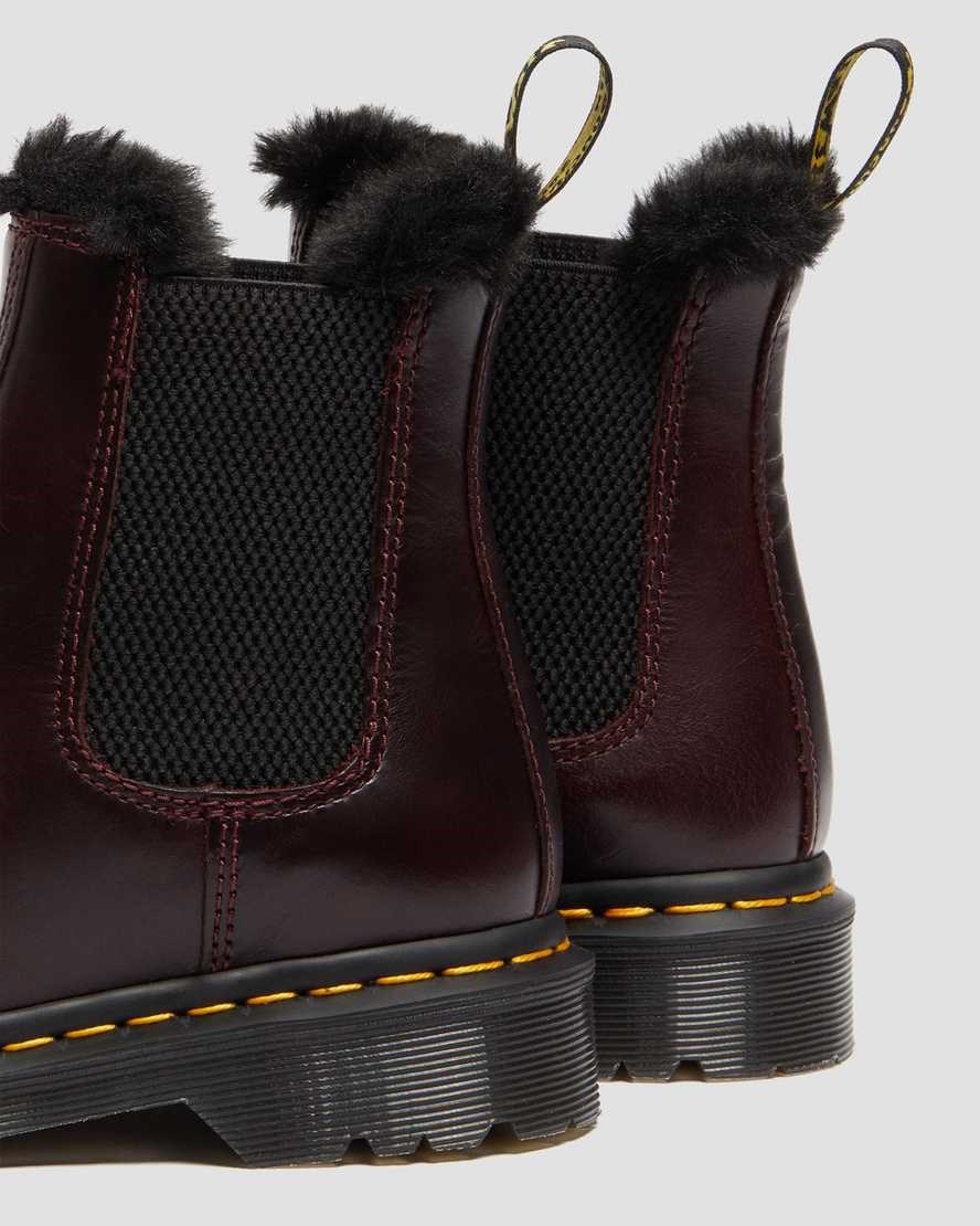 Dr Martens 2976 Leonore Faux Fur Lined Women's Ankle Boots Oxblood Atlas | DQPEMF583