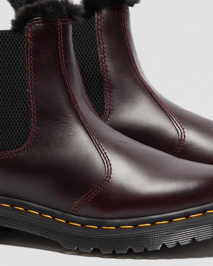 Dr Martens 2976 Leonore Faux Fur Lined Women's Chelsea Boots Oxblood Atlas | VUCAKI671