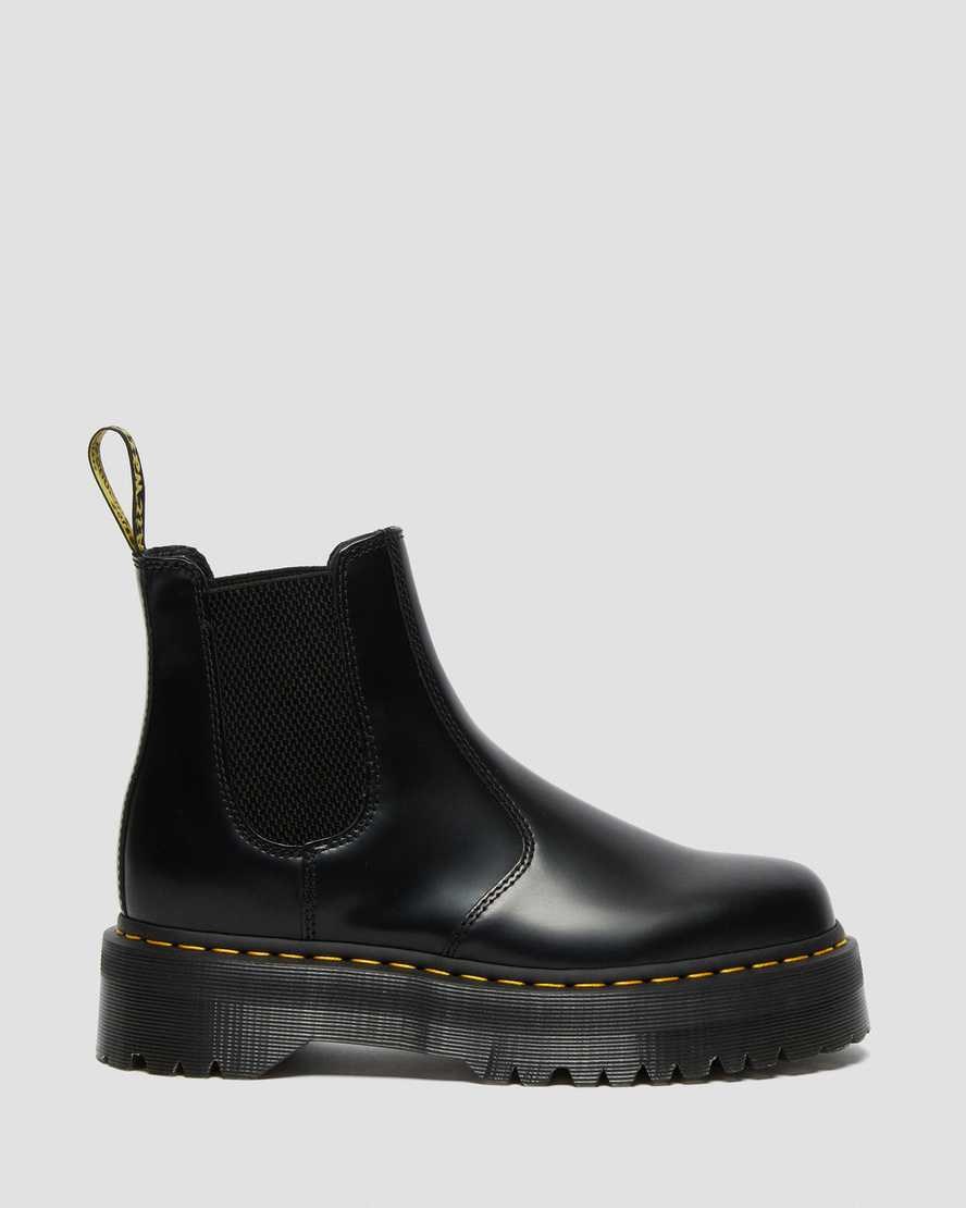 Dr Martens 2976 Polished Smooth Platform Men's Ankle Boots Black Polished Smooth | LFICHK078