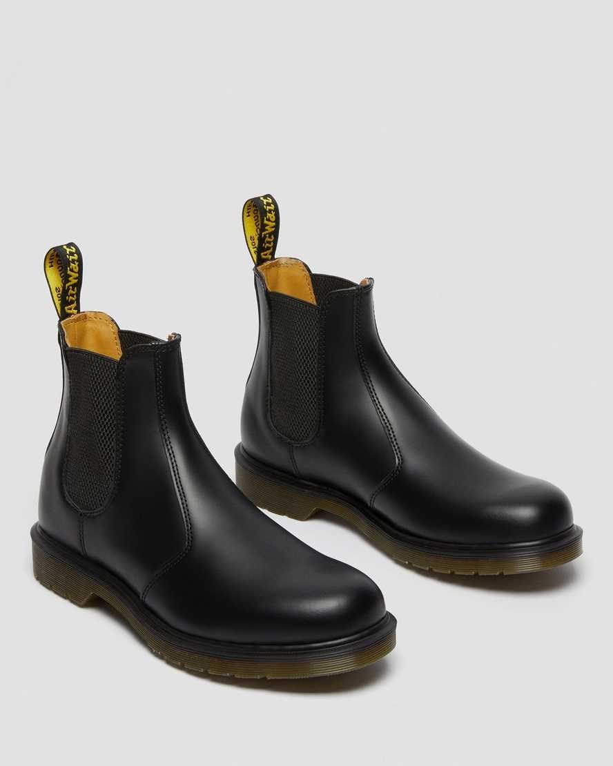 Dr Martens 2976 Smooth Leather Men's Chelsea Boots Black Smooth Leather | VJSDWQ039