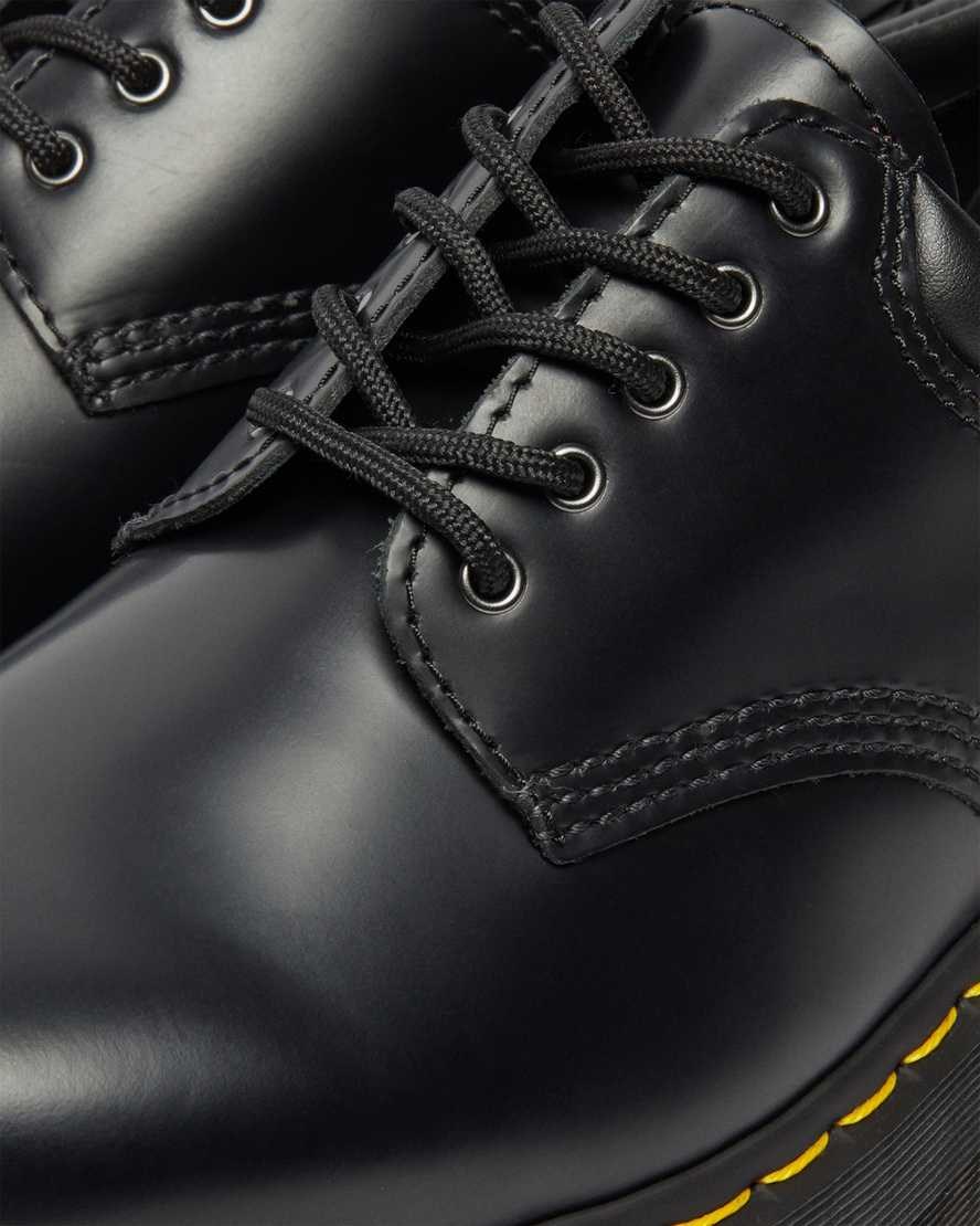 Dr Martens 8053 Leather Platform Men's Oxford Shoes Black Polished Smooth | CZJYRI428