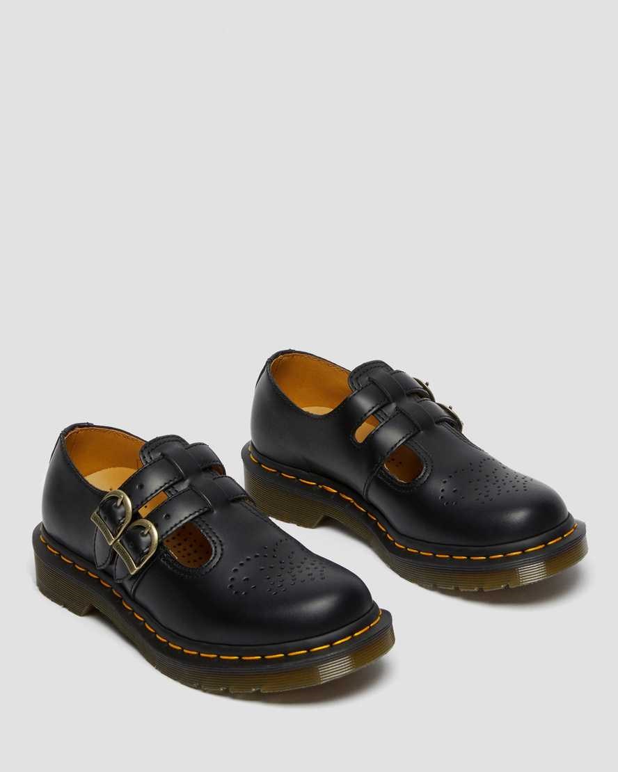 Dr Martens 8065 Smooth Leather Women's Mary Jane Shoes Black Smooth Leather | MPIZQL987