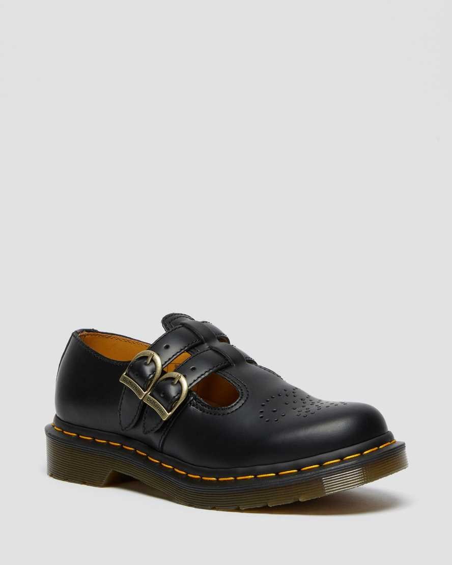 Dr Martens 8065 Smooth Leather Women's Mary Jane Shoes Black Smooth Leather | MPIZQL987