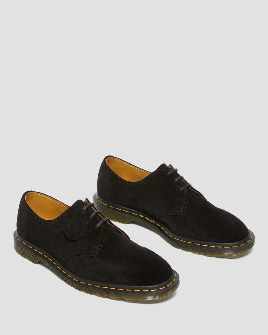 Dr Martens Archie II Made in England Suede Men's Oxford Shoes Black Repello Calf Suede | ENPYMF128