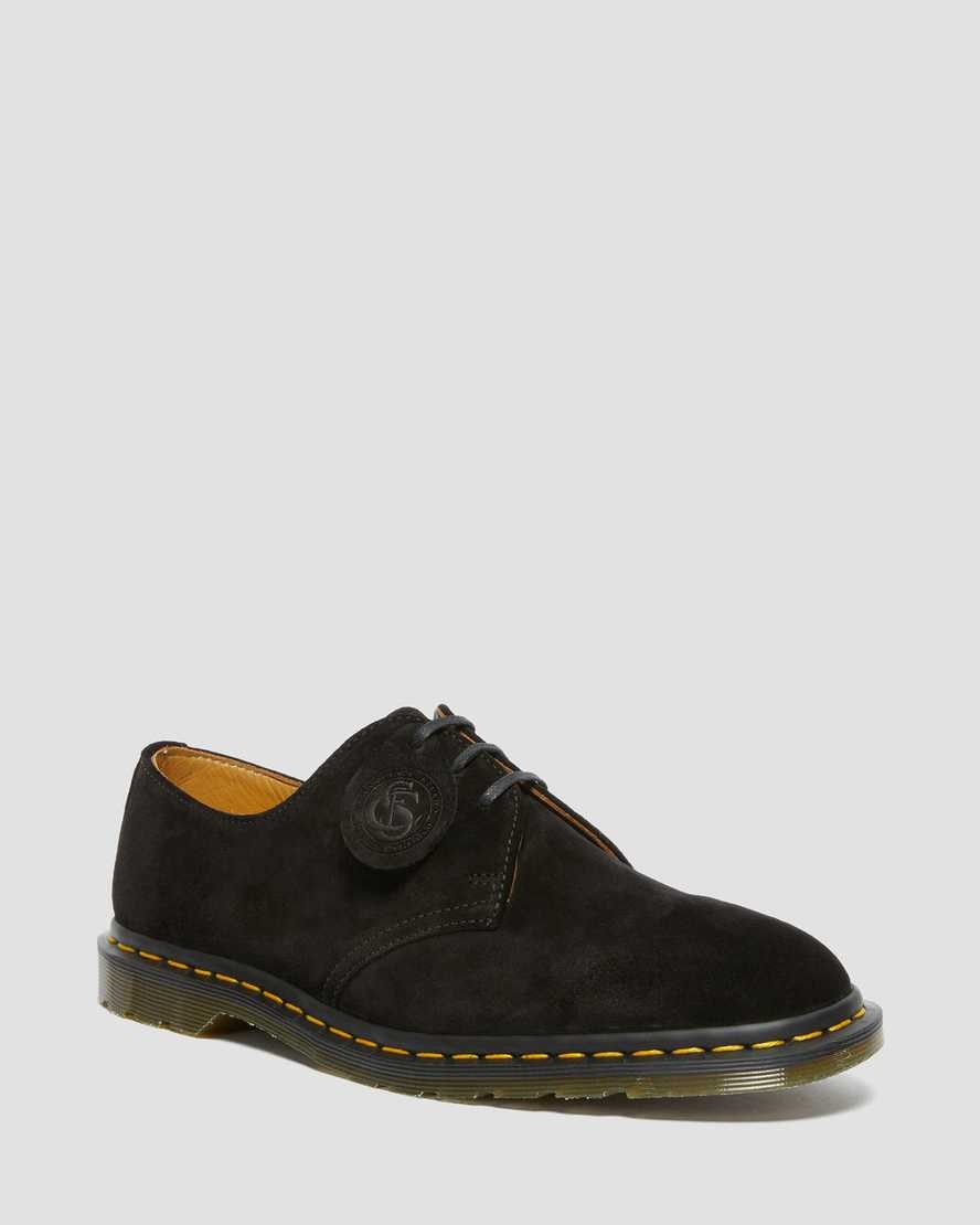 Dr Martens Archie II Made in England Suede Men\'s Oxford Shoes Black Repello Calf Suede | ENPYMF128