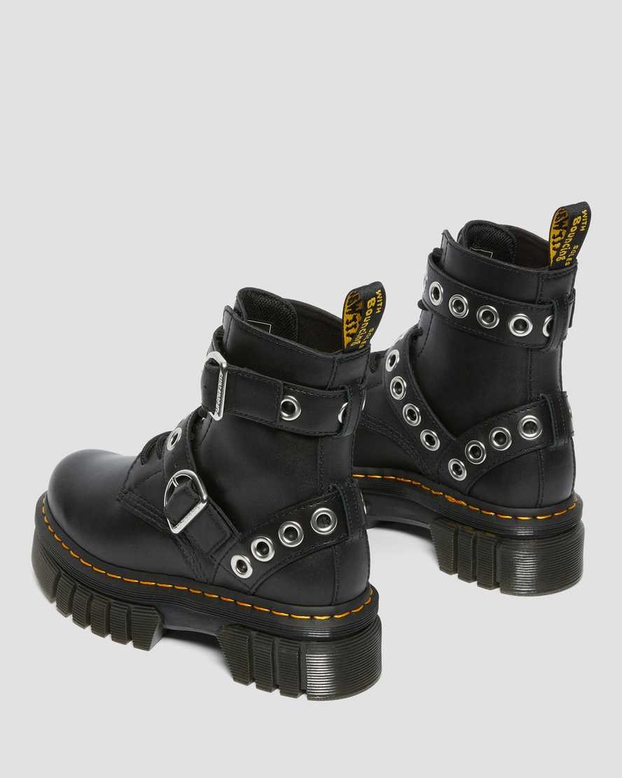 Dr Martens Audrick Hardware Leather Women's Lace Up Boots Black Nappa Lux | ZYTEPQ501