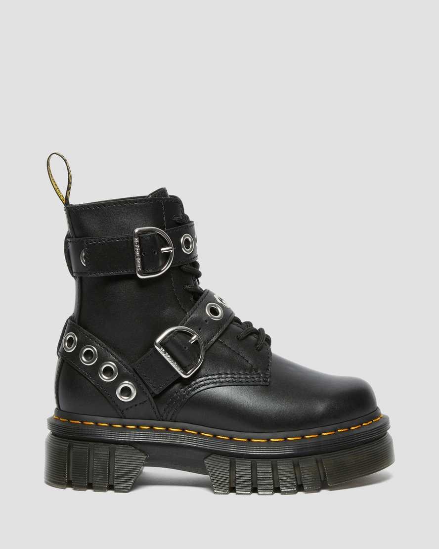 Dr Martens Audrick Hardware Leather Women's Lace Up Boots Black Nappa Lux | ZYTEPQ501