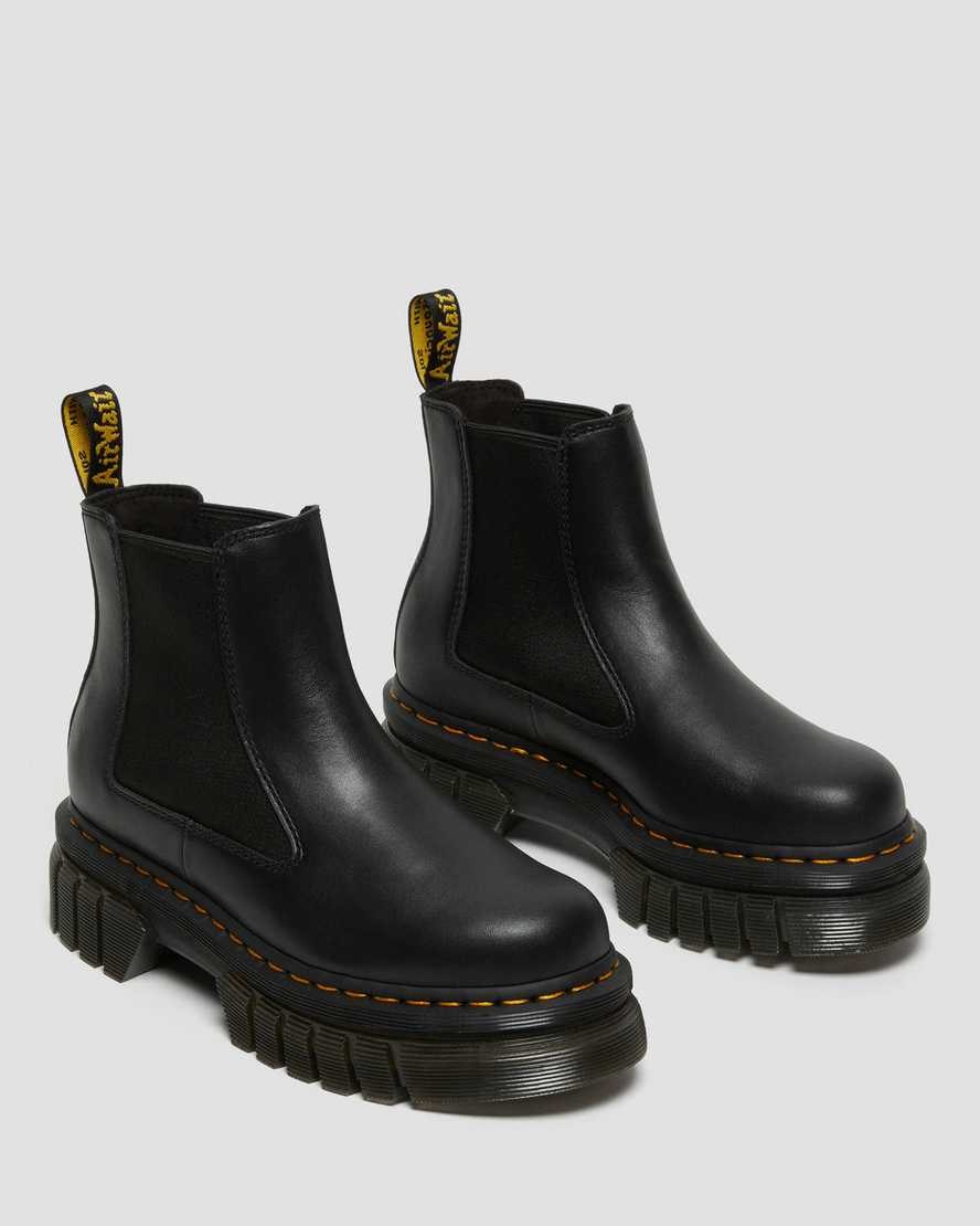 Dr Martens Audrick Nappa Leather Platform Women's Chelsea Boots Black Nappa Lux | AWYPNT426