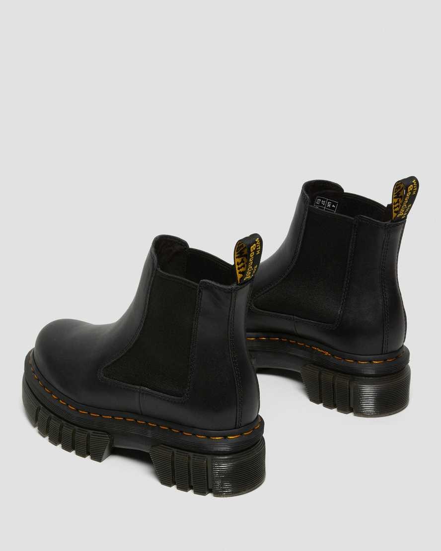 Dr Martens Audrick Nappa Leather Platform Women's Chelsea Boots Black Nappa Lux | AWYPNT426