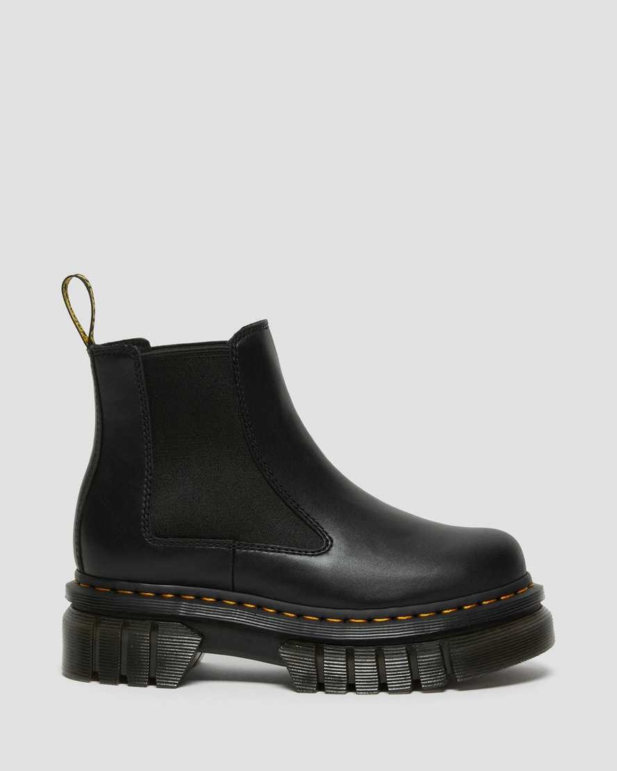 Dr Martens Audrick Nappa Leather Platform Women's Chelsea Boots Black Nappa Lux | AWYPNT426