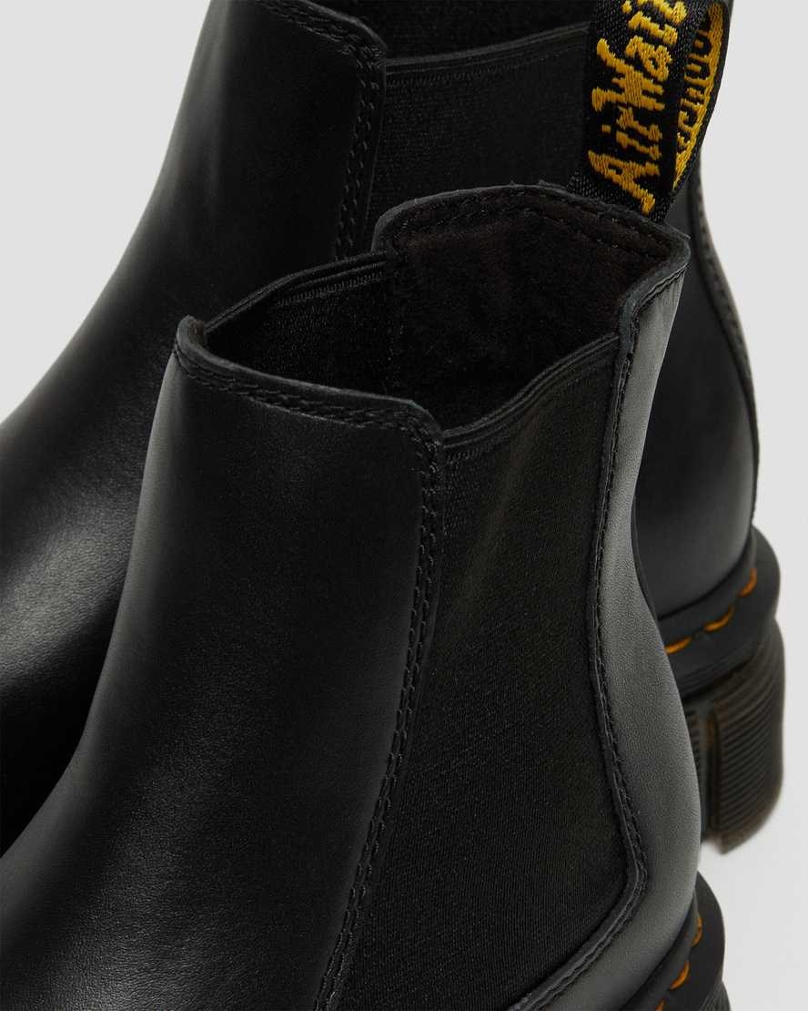 Dr Martens Audrick Nappa Leather Platform Women's Chelsea Boots Black Nappa Lux | AWYPNT426