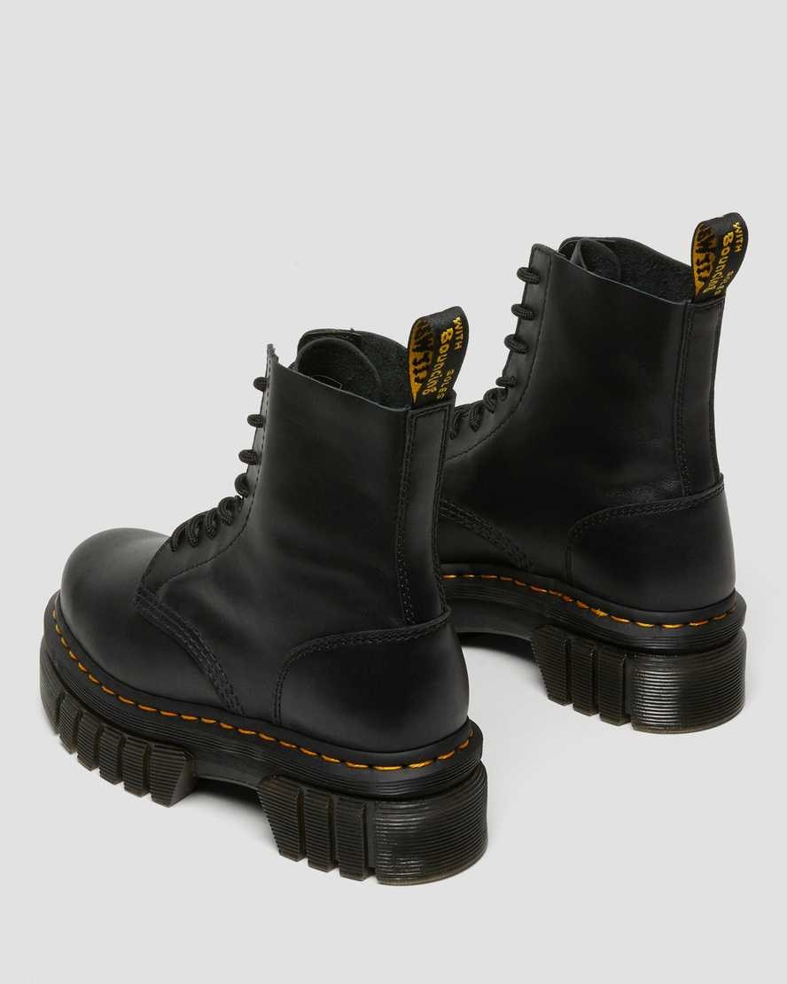 Dr Martens Audrick Nappa Leather Platform Women's Lace Up Boots Black Nappa Lux | FHGSWK132