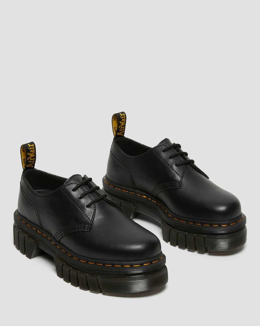 Dr Martens Audrick Nappa Leather Women's Platform Shoes Black Nappa Lux | AZEBMI053