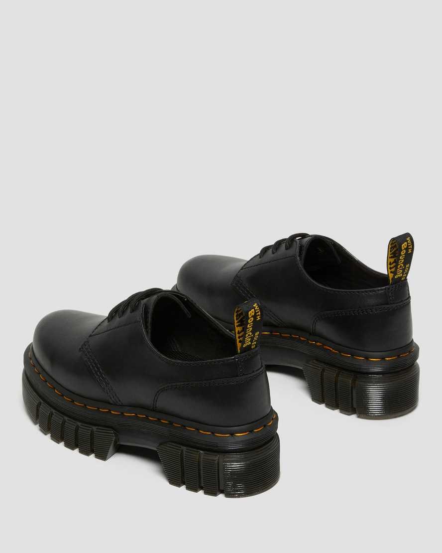 Dr Martens Audrick Nappa Leather Women's Platform Shoes Black Nappa Lux | AZEBMI053