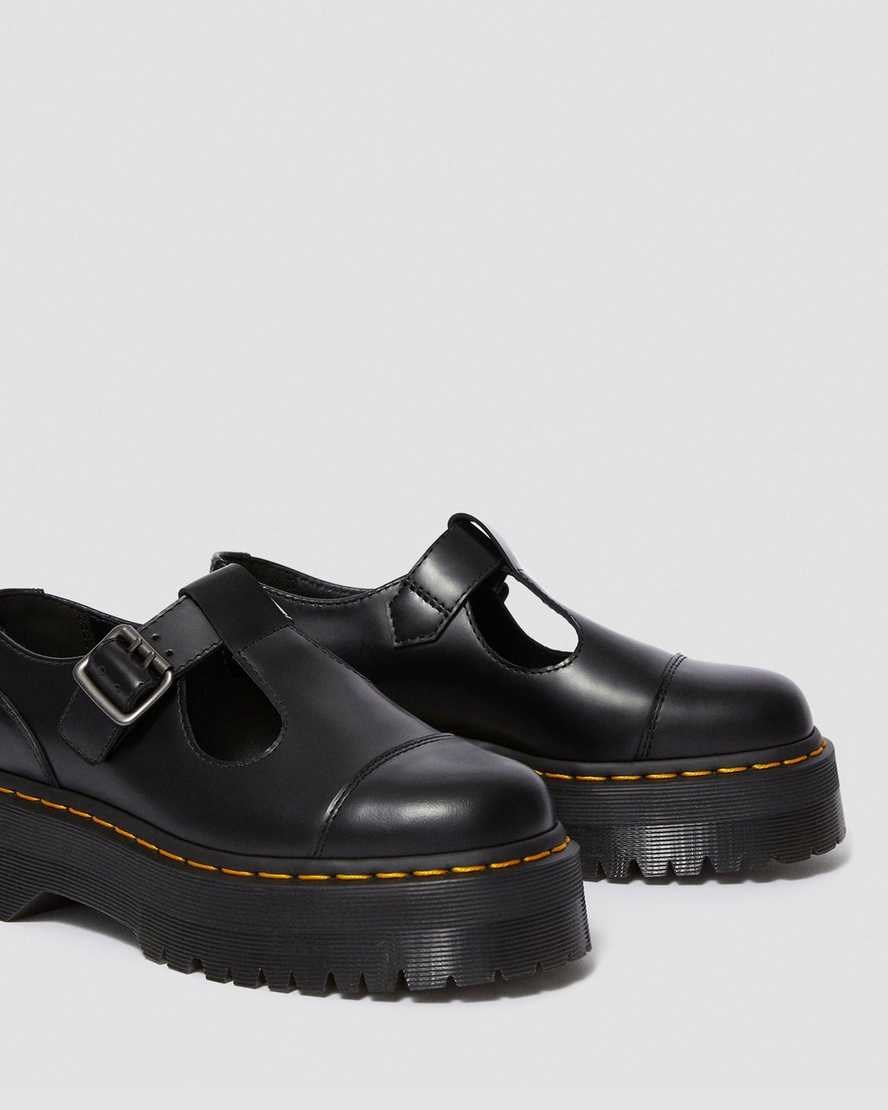 Dr Martens Bethan Polished Smooth Leather Women's Mary Jane Shoes Black Polished Smooth | MFKVPH709