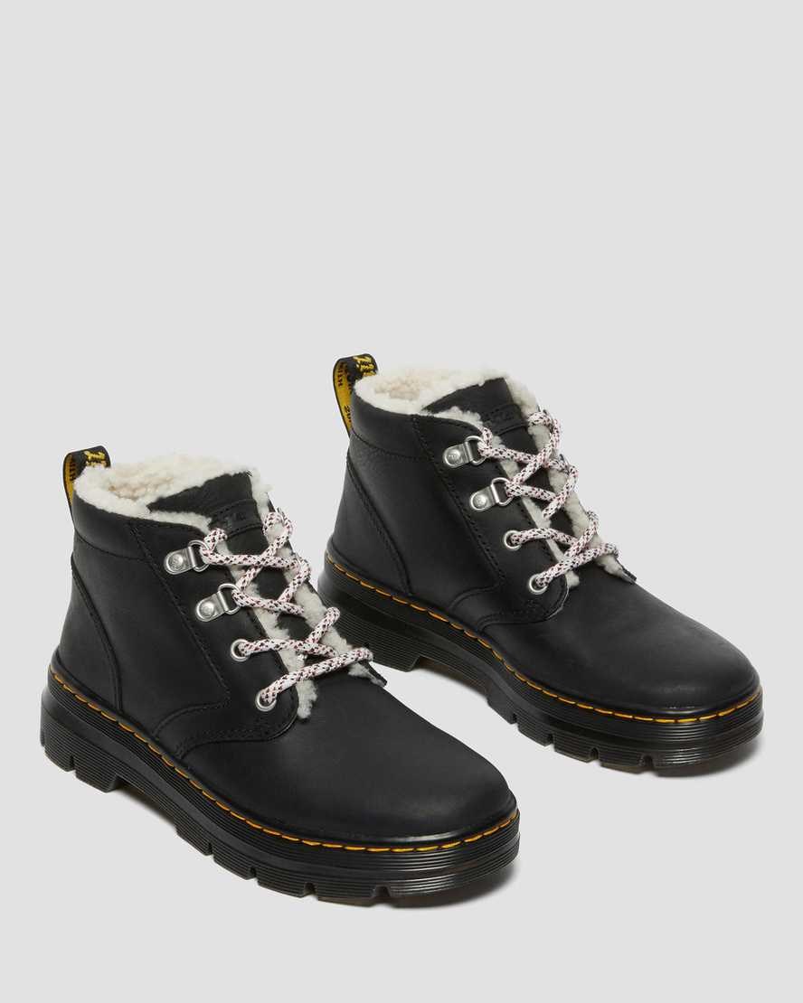 Dr Martens Bonny Faux Shearling Lined Women's Ankle Boots Black Wyoming | HNZARD791