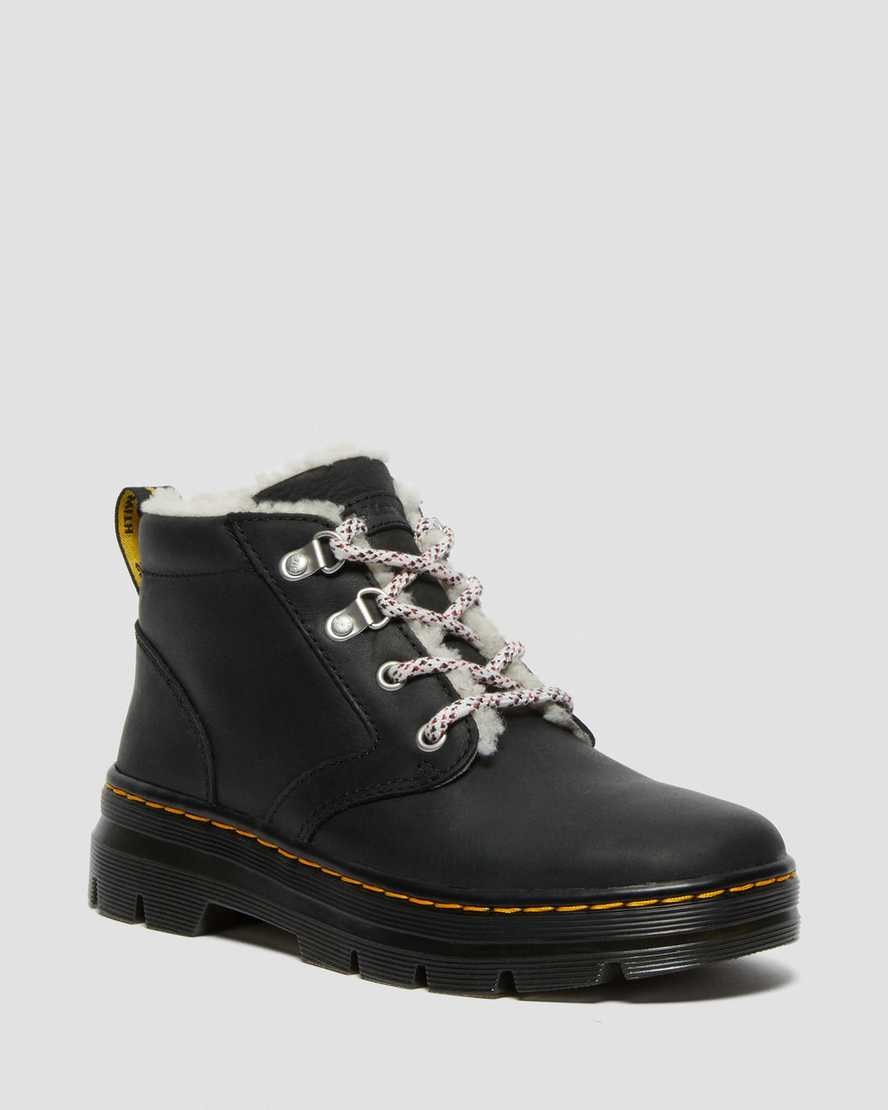 Dr Martens Bonny Faux Shearling Lined Women\'s Ankle Boots Black Wyoming | HNZARD791