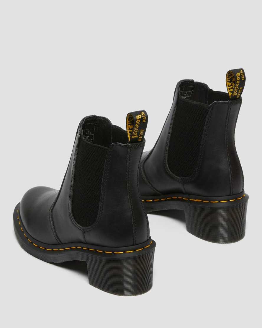 Dr Martens Cadence Leather Heeled Women's Chelsea Boots Black Wanama | NXUOMK053