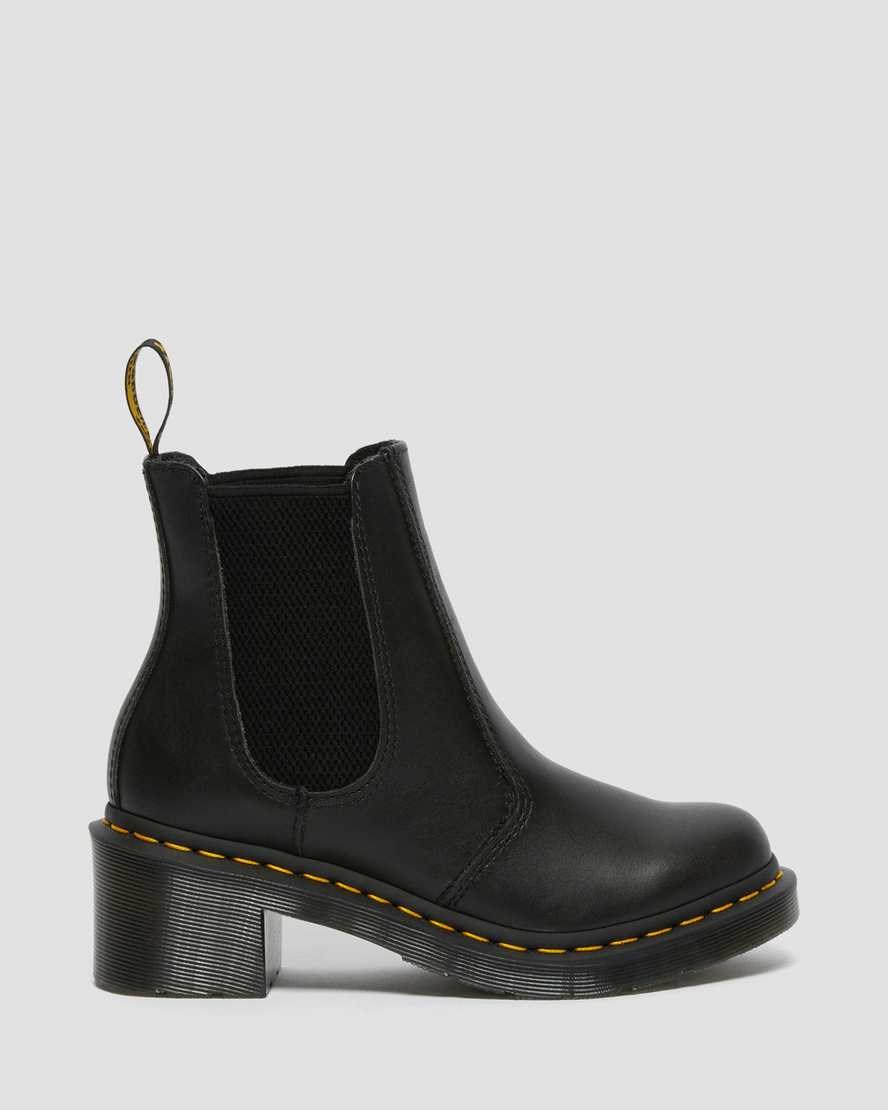 Dr Martens Cadence Leather Heeled Women's Chelsea Boots Black Wanama | NXUOMK053