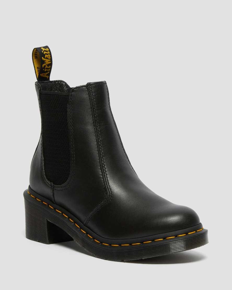 Dr Martens Cadence Leather Heeled Women\'s Chelsea Boots Black Wanama | NXUOMK053