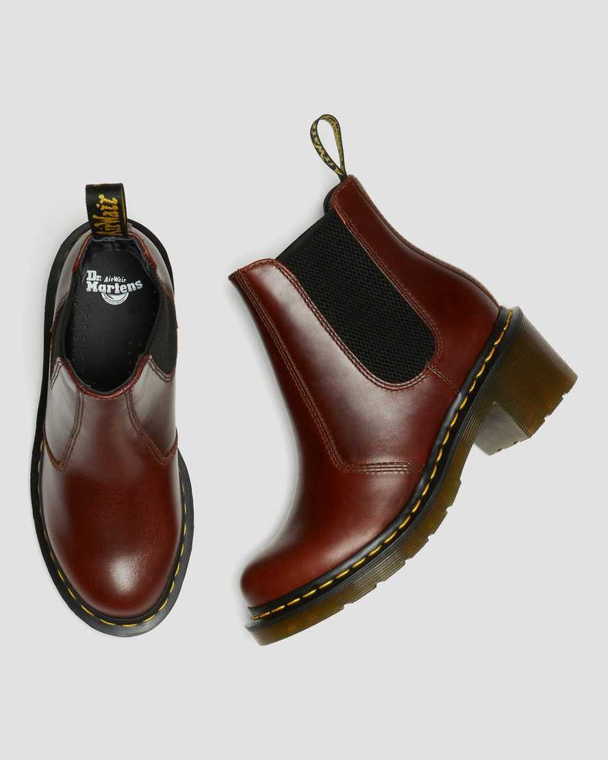 Dr Martens Cadence Leather Heeled Women's Chelsea Boots Brown Abruzzo Wp | YHKICR825