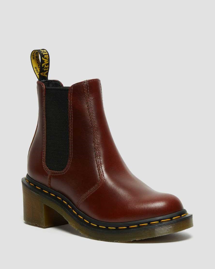 Dr Martens Cadence Leather Heeled Women's Chelsea Boots Brown Abruzzo Wp | YHKICR825