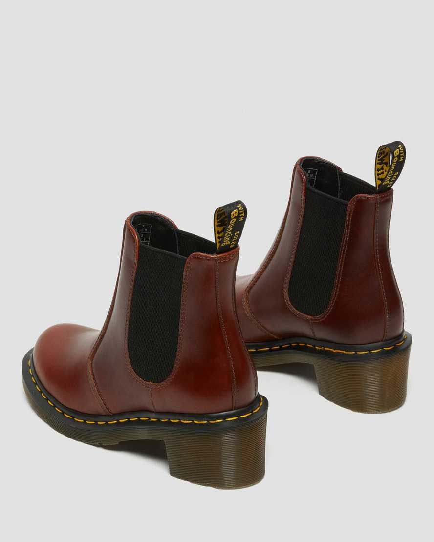 Dr Martens Cadence Leather Heeled Women's Chelsea Boots Brown Abruzzo Wp | YHKICR825