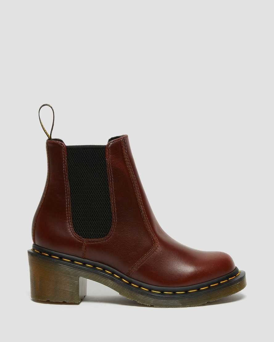 Dr Martens Cadence Leather Heeled Women's Chelsea Boots Brown Abruzzo Wp | YHKICR825