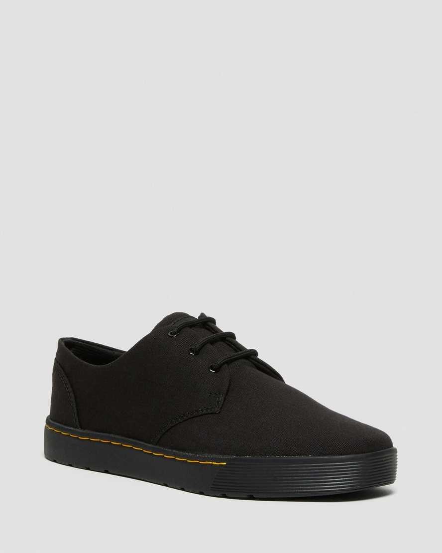 Dr Martens Cairo Low Men's Canvas Shoes Black Canvas | RUPNDS145