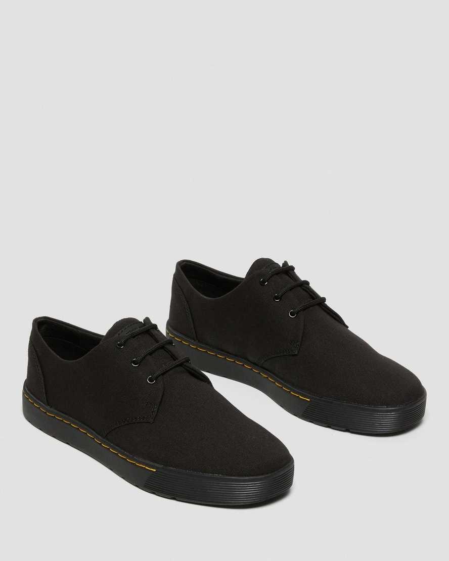 Dr Martens Cairo Low Men's Canvas Shoes Black Canvas | RUPNDS145