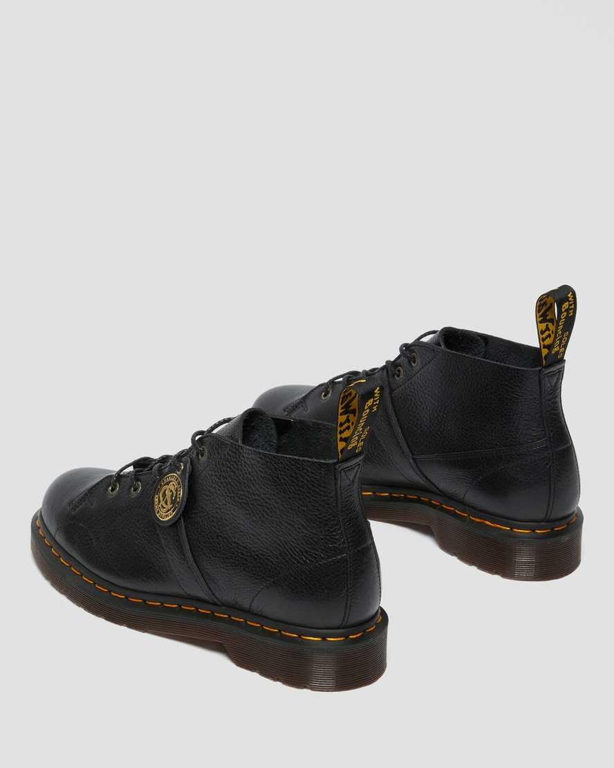 Dr Martens Church Buckingham Leather Monkey Women's Ankle Boots Black Buckingham | BORWQL819