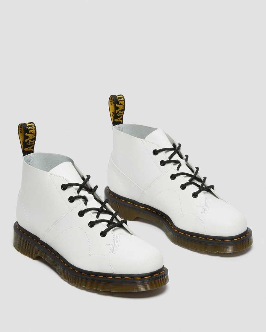 Dr Martens Church Smooth Leather Monkey Women's Ankle Boots White Smooth Leather | AQYJPO237