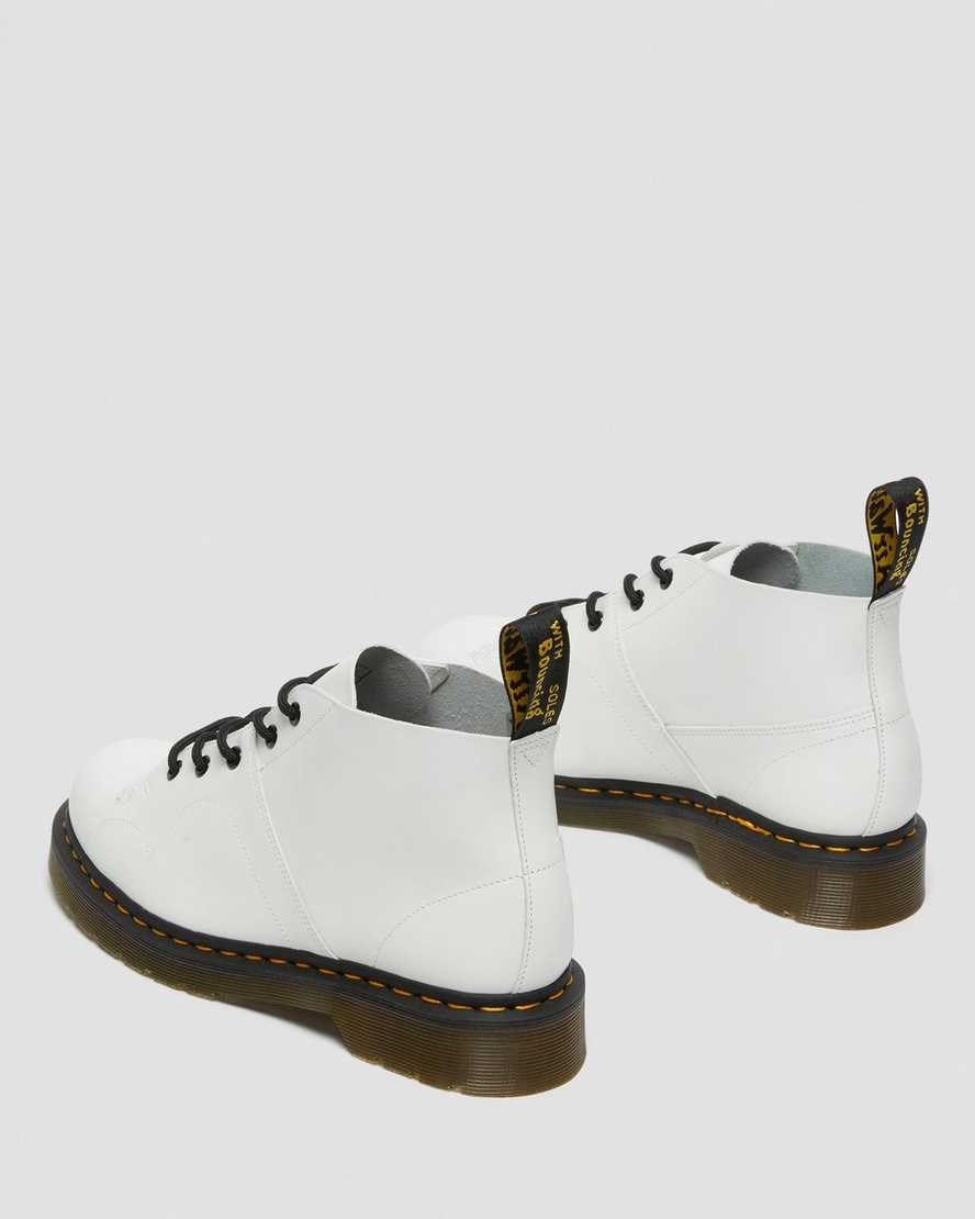 Dr Martens Church Smooth Leather Monkey Women's Ankle Boots White Smooth Leather | AQYJPO237