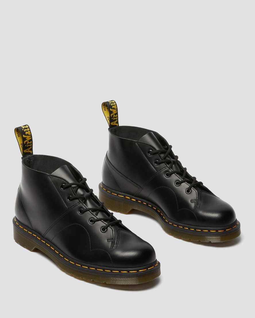 Dr Martens Church Smooth Leather Monkey Men's Ankle Boots Black Smooth Leather | BHOZKQ516