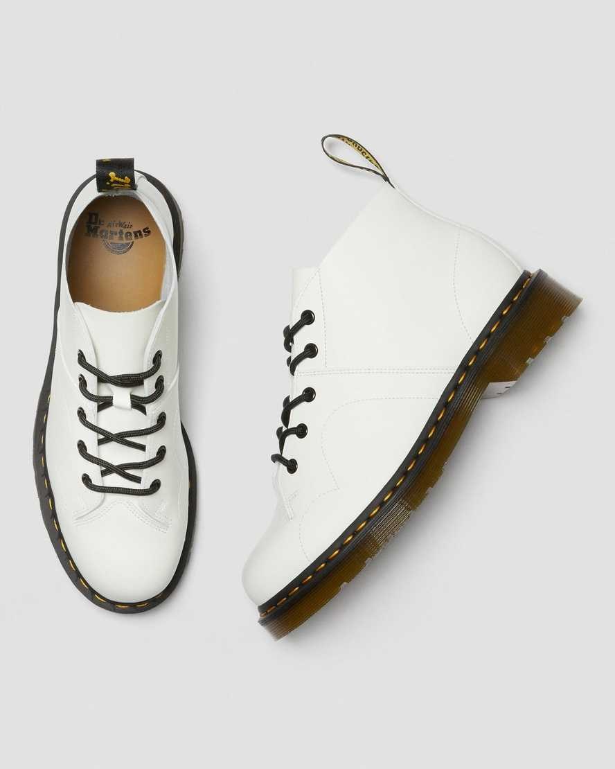 Dr Martens Church Smooth Leather Monkey Men's Ankle Boots White Smooth Leather | VIGOPN016