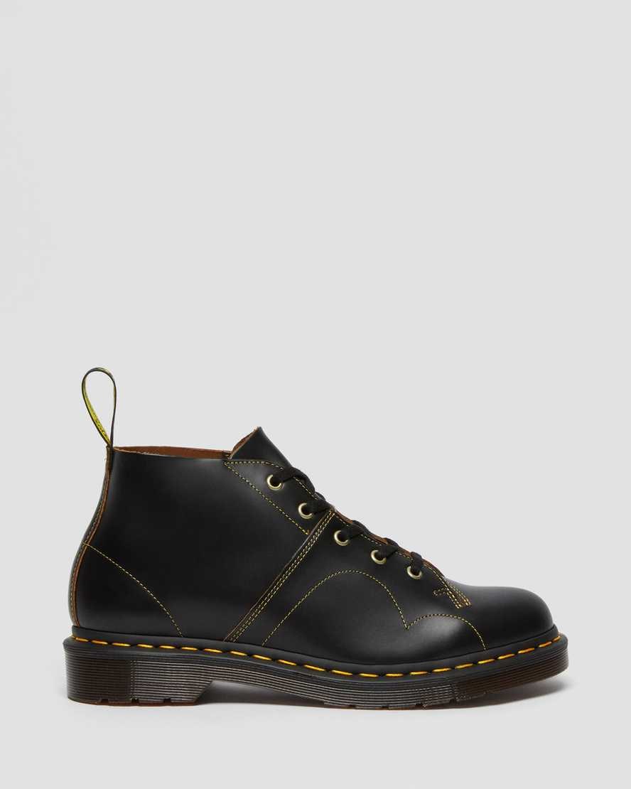 Dr Martens Church Vintage Monkey Men's Lace Up Boots Black Vintage Smooth | TKUXCM763