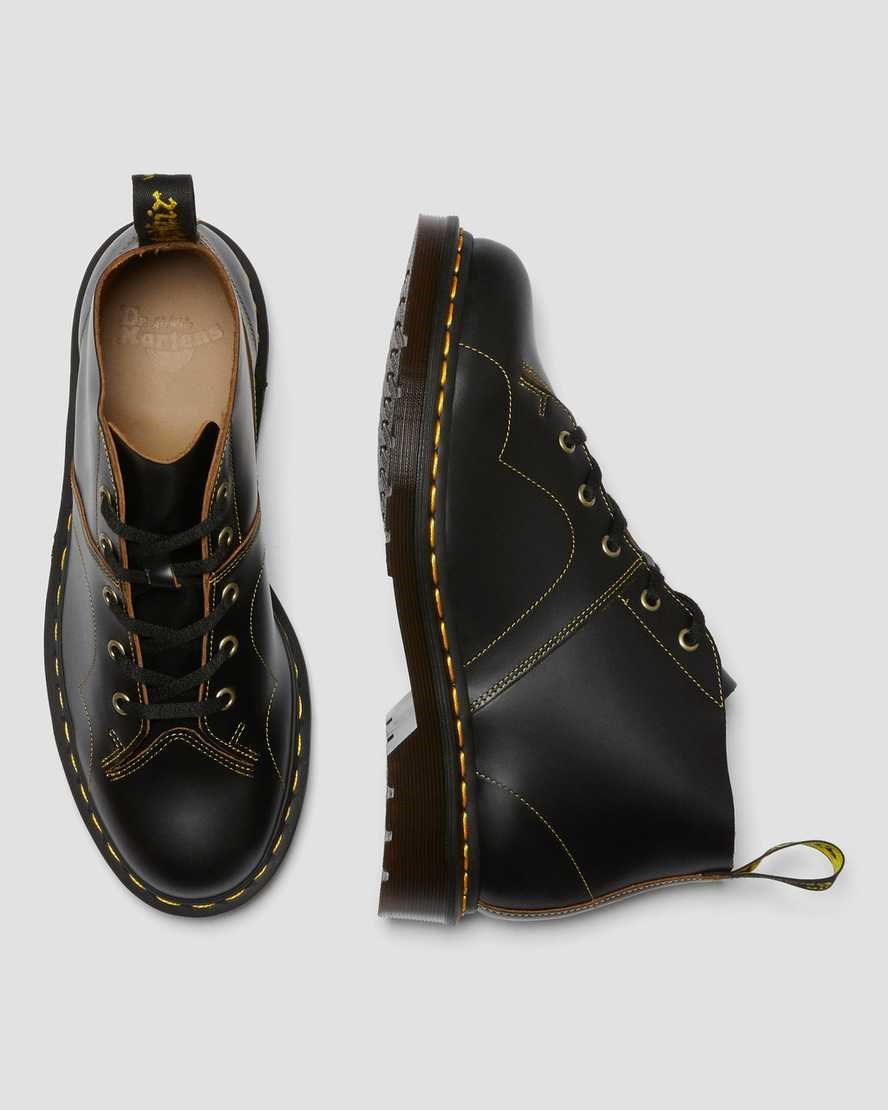 Dr Martens Church Vintage Monkey Men's Lace Up Boots Black Vintage Smooth | TKUXCM763