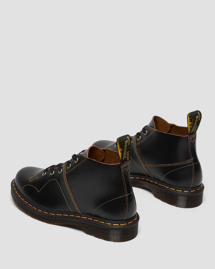 Dr Martens Church Vintage Women's Lace Up Boots Black Vintage Smooth | FVICYA135