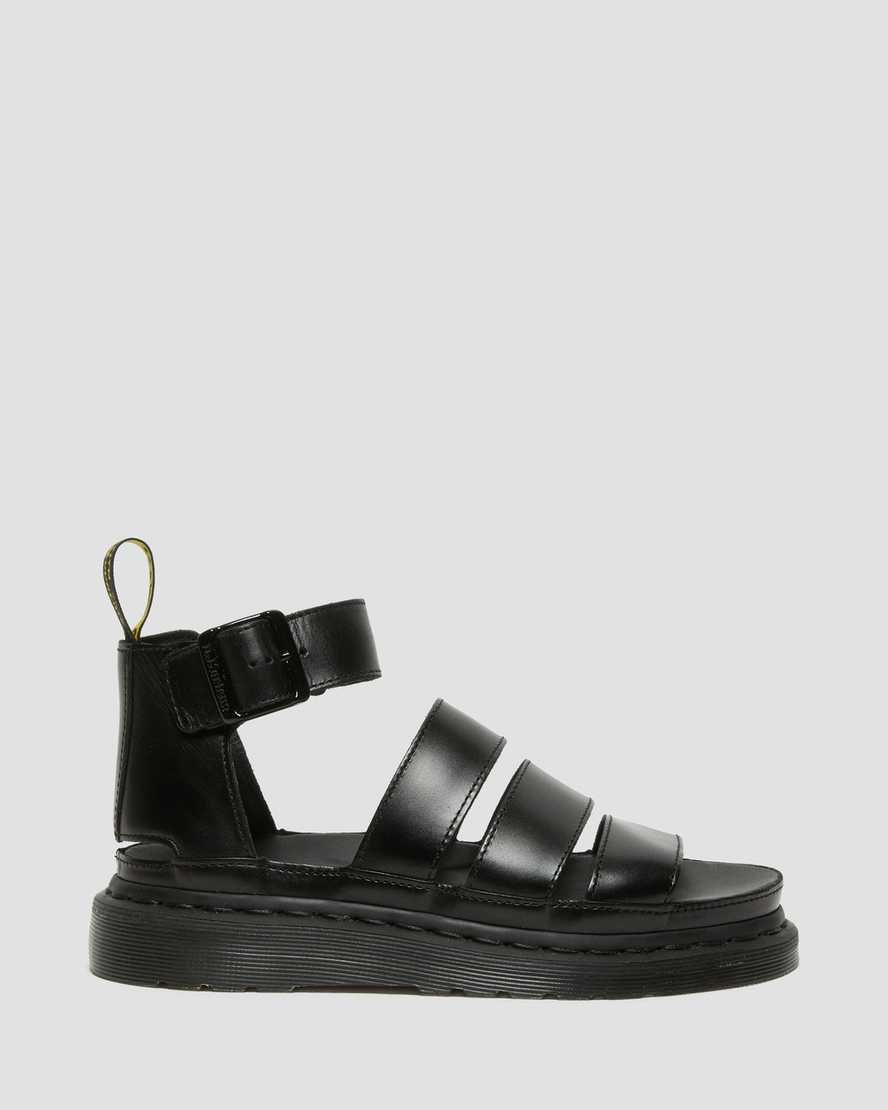 Dr Martens Clarissa II Leather Women's Strap Sandals Black Brando | QVLWAZ807