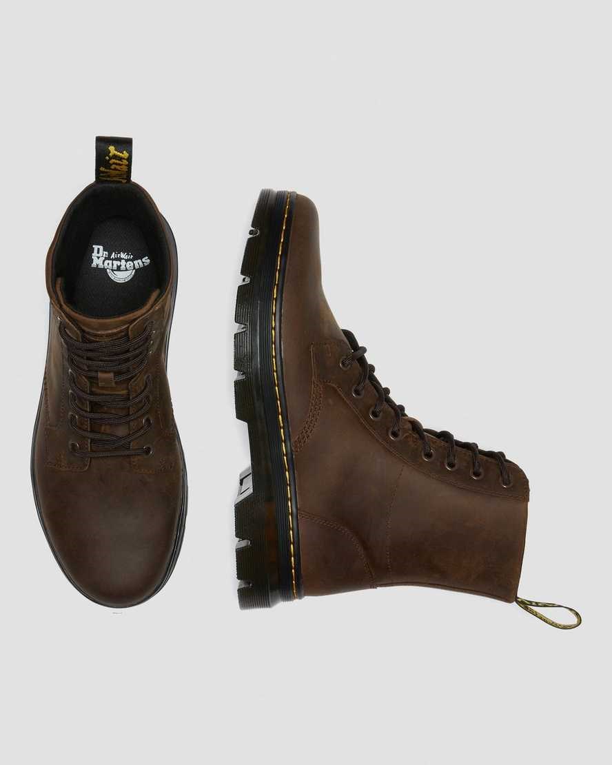 Dr Martens Combs Crazy Horse Leather Men's Utility Boots Brown Crazy Horse Leather | JRDUYM178